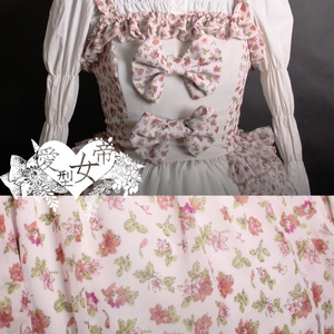 ピンク小花柄シフォンジャンパースカート
