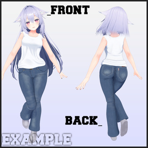 【桔梗用】衣装モデル『シンプルジーンズセット-Simple_JeansSet-』