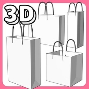 可動!3D紙袋4点セット【クリスタ用3D/cs3o】