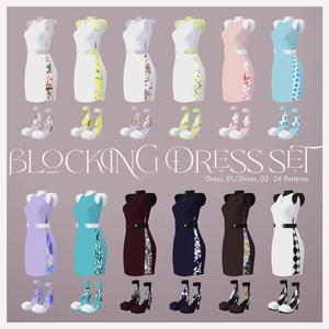 【NC's Cloth専用】Blocking Dress Set【Material・Texture】 缩略图 4