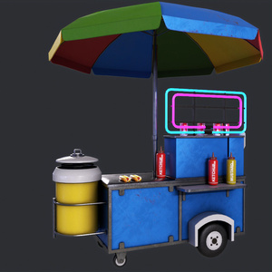 Hot Dog Cart Cyberpunk