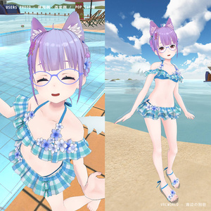 お花とフリルの水着セット