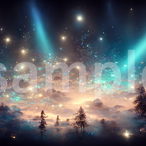 深い夜空と煌めく星の背景素材 7枚セット