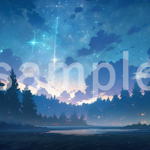 穏やかな夜のイラスト背景素材 5枚セット
