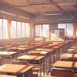 学校の教室 イラスト背景素材 5枚セット
