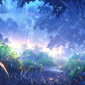 五月雨のイラスト背景素材 5枚セット