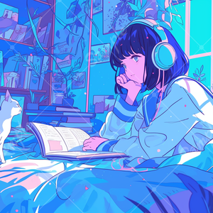 女の子と猫のイラスト背景素材 5枚セット