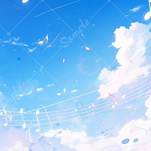 青空と音符のイラスト背景素材 5枚セット