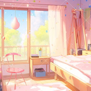 女の子の部屋 イラスト背景素材 5枚セット
