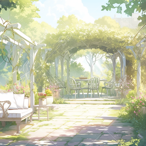 ガーデンのイラスト背景素材 5枚セット
