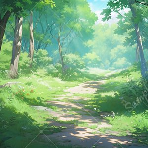 ハイキングコースのイラスト背景素材 5枚セット