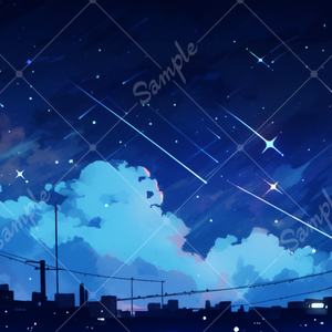 鮮やかな夜空 イラスト背景素材 5枚セット