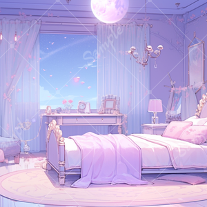 おとぎ話みたいな女の子の部屋 イラスト背景素材 5枚セット