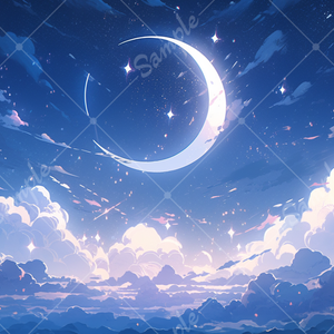 【TRPG背景1】夜空 月 神秘的 イラスト背景素材【CoC】