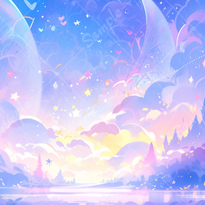 kawaii 空のイラスト背景素材 8枚セット