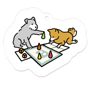 キーホルダー【ねこ・いぬ・くま×ボードゲーム】