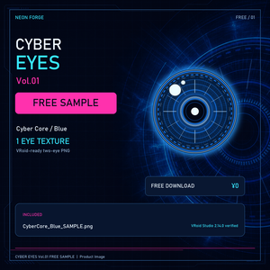【無料】CYBER EYES Vol.01 FREE SAMPLE｜VRoid向け サイバー瞳テクスチャ