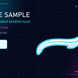 【無料】CYBER MAKEUP ACCENTS Vol.01 FREE SAMPLE｜サイバーメイク透過PNG