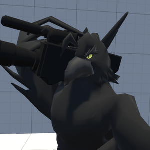 VRChat用アバター「3Dテレビ設置＆テレビカメラ装備＆コライダージャンプできるカラス」【オリジナル3Dモデル】