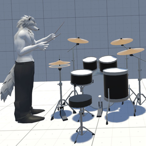 VRChat用アバター「ドラムを叩くファルカス」（演奏できるドラム＋3.0バージョン）【オリジナル3Dモデル】(旧バージョン) 缩略图 2