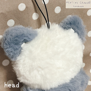 赤］にじぱぺっと ぬい服 ぬい帽子 ネコ耳 ヘッドドレス 10cm