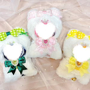 にじぱぺっと ねこ マスコット ぬい服 10cm ぬいぐるみ ヘッドドレス 32 赤］にじぱぺっと ぬい服 ぬい帽子 ネコ耳 ヘッドドレス 10cm
