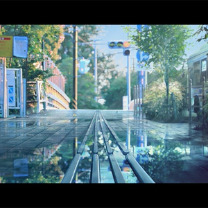 Original Background Scenery 晴れ色の道 Pixiv