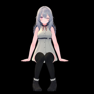 【無料】内股で座ってるポーズ(女の子) 缩略图 2