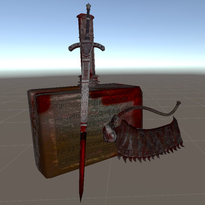 ノコギリ鉈・教会の石槌　3Dモデル　(Saw Cleaver / Kirkhammer 3D Models） 缩略图 2