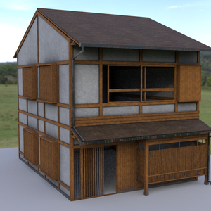 【背景用3Dモデル】日本古家屋F - Japanese old House F