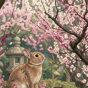 ウサギとウグイス1