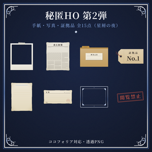 【ココフォリア対応】秘匿HO素材セット第2弾「手紙・写真・証拠品」（星屑の夜）【全15点】