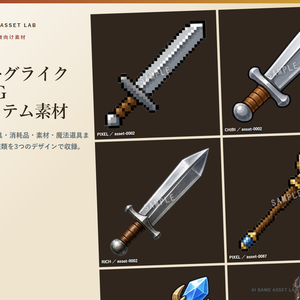 ローグライクRPG用アイテム素材｜635種類 × 3デザイン