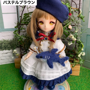 ごまにゃん様　ぬい服　ハンドメイド　メイド　10cm ピンク　水色　ツイード ぬいぐるみ 10cm ぬい服 ピンク メイド服 - jina's closet 𓂃