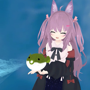 【VRChat想定】水を吐くフグ
