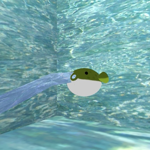 【VRChat想定】水を吐くフグ 缩略图 2