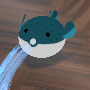 【VRChat想定】水を吐くフグ 缩略图 3