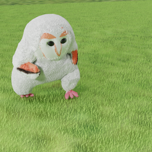 【無料】【VRChat想定】走るメンフクロウのヒナ