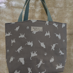 リバーシブルバッグ　猫シルエット