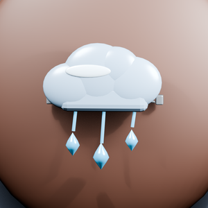 雨雲ヘアピン｜3色の3D装飾素材（Blender・FBX・GLB）