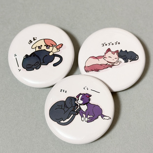 猫かわいい！猫最高！缶バッジ チョコミントカラー - 猫雑貨Meru&Mugi