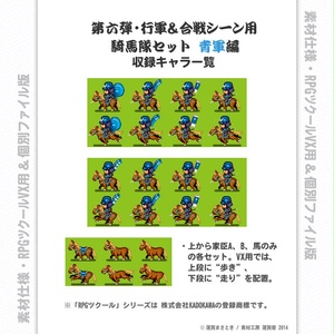 『戦国モノ』第七弾・行軍＆合戦シーン用 騎馬隊セット 青軍編