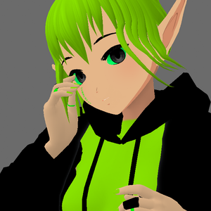 glitch girl green hot woman vtuber vroid vrchat FREE i said free