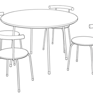 【3D素材】カフェテーブルと椅子