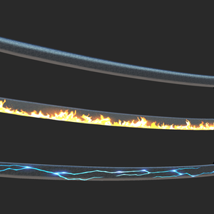 Demon Horn & Katana (Flame, Lightning)