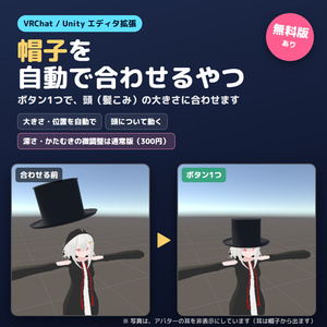 【無料版あり】帽子を自動で合わせるやつ【VRChat/Unity】