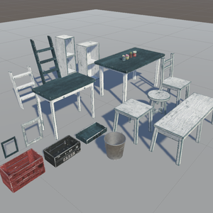 【3D/21点】DIY風エイジング家具