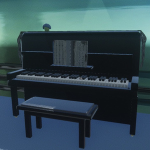 立式钢琴套装 3D模型｜Upright Piano Set｜アップライトピアノセット