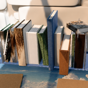 レトロアイアン本棚（本付き）｜Vintage Iron Bookshelf｜3D中式复古铁制书架（含书）