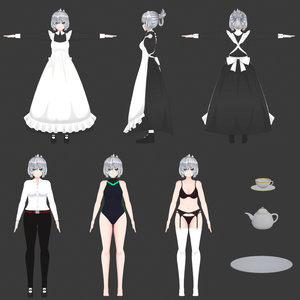 【VRchat向け オリジナル３Dモデル】向いの屋敷のメイドさん 缩略图 4